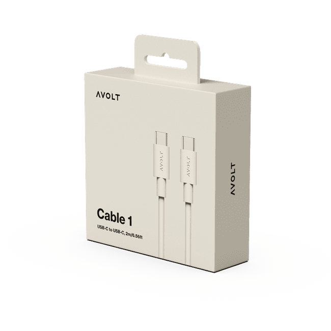 kable ładujące usb-c do usb-c 2 m beżowy - Avolt