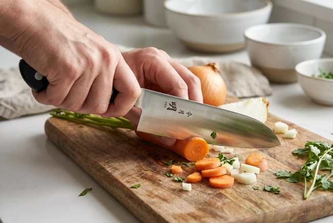 Nóż Santoku Fuji Cutlery Akira Reigetsu FC-0124, ostrze 16,5 cm