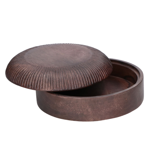 Misy z pokrywką Rituali Domestici Perseo, drewno mango, ciemne, zestaw 2 szt., 18 x 6,5 cm