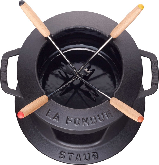 Staub Zestaw do fondue 16 cm, czarny