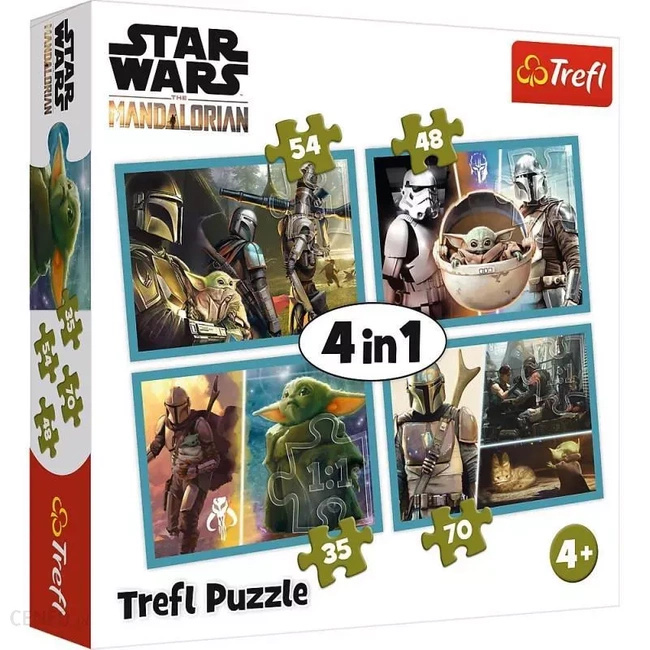 Puzzle 4 W 1 Mandalorian I Jego Świat - Trefl