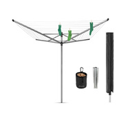 Suszarka ogrodowa Brabantia Lift-O-Matic Advance 60 m, szara, z mocowaniem do gruntu