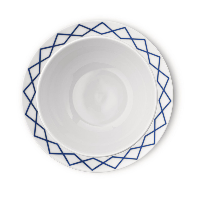 Miska na sałatkę z białej, zdobionej porcelany 2,5 l La Bella Tavola - Alessi