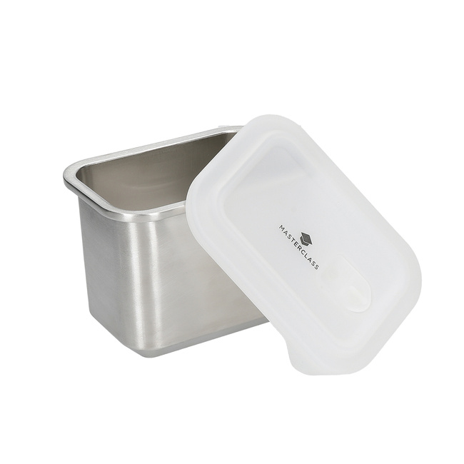 Pojemnik kuchenny ze stali nierdzewnej z pokrywką 1l - Masterclass