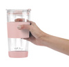 Kubek Termiczny Szklany Ze Słomką 600 Ml Różowy Fuori - Vialli Design