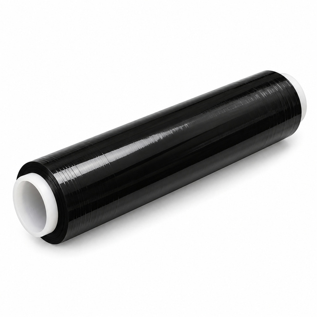 Folia stretch Extralink czarna 50 cm, 23 µm, rolka 2,9 kg