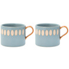 Kubki z kamionki Villa Collection Styles 200 ml, Blue/Amber, 2 sztuki