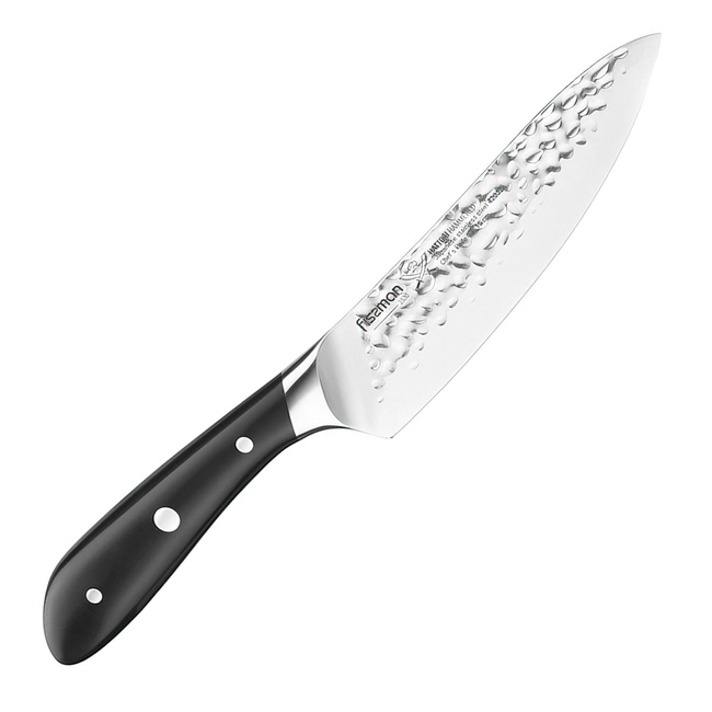 Mały nóż szefa kuchni Fissman Hattori 16 cm, młotkowane ostrze ze stali 420J2
