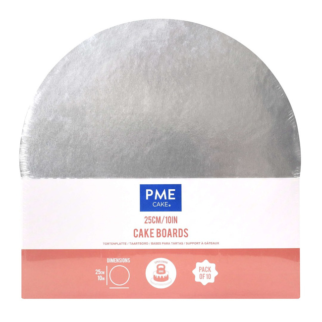 Zestaw 10 okrągłych podkładów na tort 25 cm - Pme