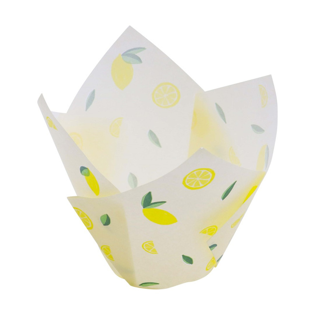 Pme Papilotki tulipanowe do muffinek - motyw cytryny (24 sztuki)