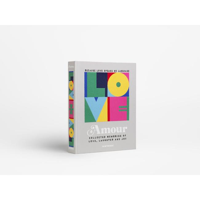 Album na zdjęcia Printworks Amour z haftowaną okładką, szary, 60 stron, naklejki