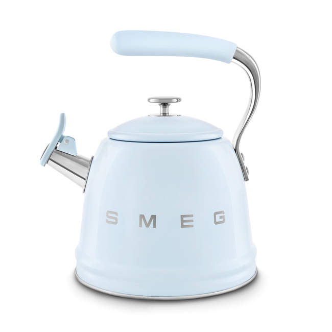 Smeg - czajnik z gwizdkiem, pastelowy błękit 50's style Wkf01Pb