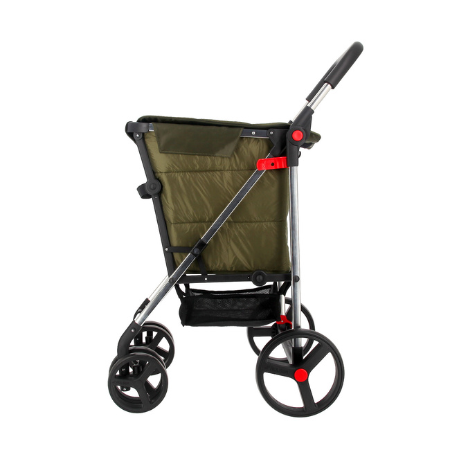 Wózek na zakupy Rolser Basket Freno Polar 4B2, khaki, 4 koła, torba 58 l