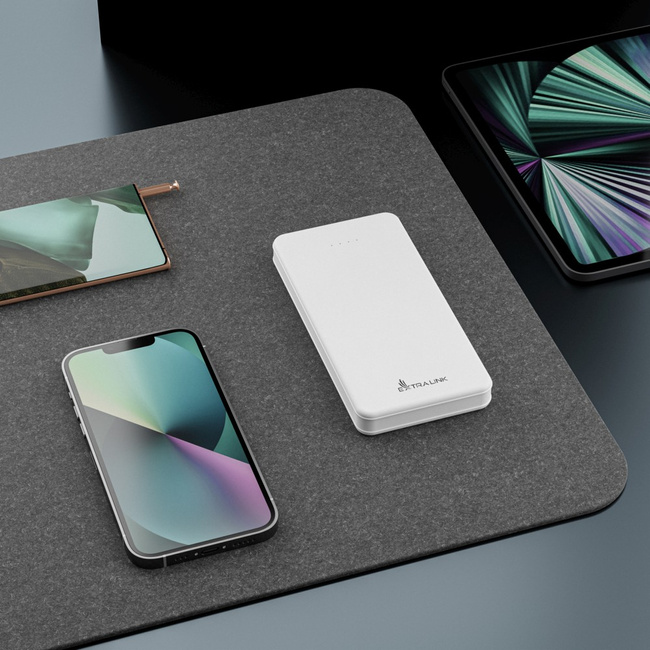 EXTRALINK Powerbank EPB-078W 10000mAh Biały USB-C szybkie ładowanie przenośny akumulator