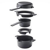 Zestaw garnków Brabantia Compact, 5 elementów, czarny, na indukcję