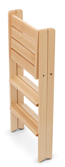 Stołek drabinka Arredamenti Dorotea, 2 stopnie z drewna bukowego, 83 cm, brązowy