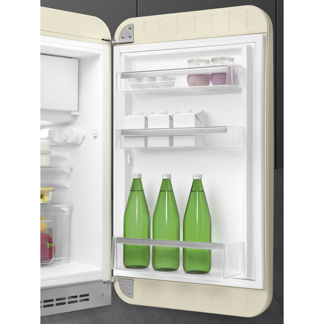 Smeg - Chłodziarko-Zamrażarka, Kremowy 50's Style Fab10Rcr6 Kremowy (Chromowany Uchwyt)