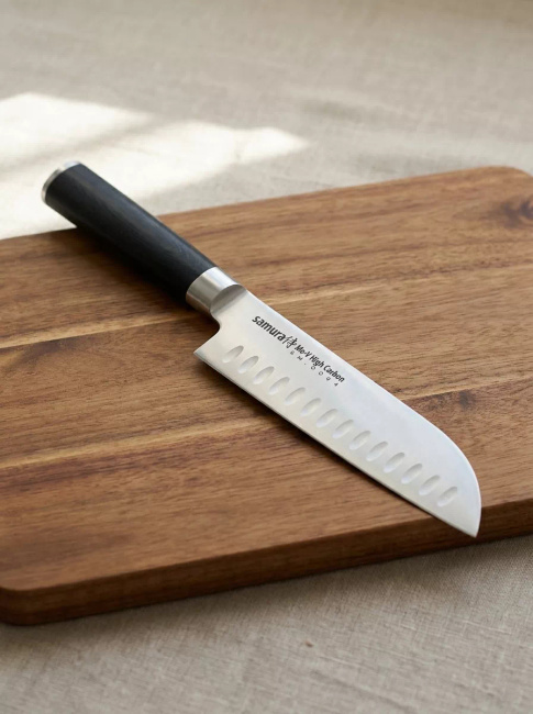 Samura MO-V Nóż Santoku Hollow Ground Ostrze 18 cm
