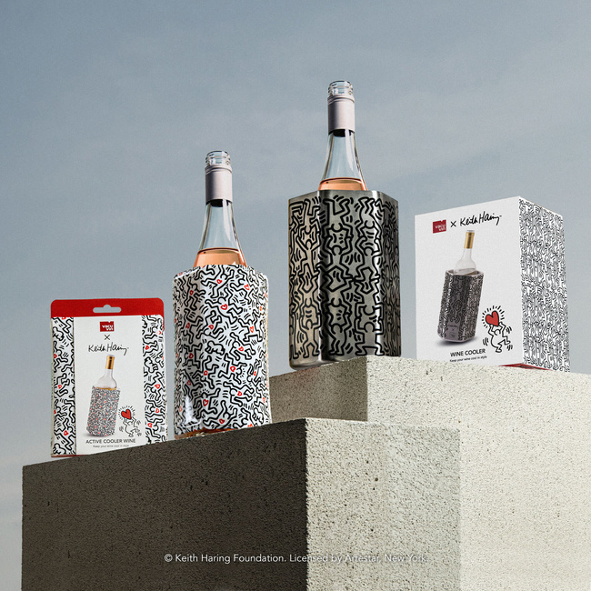Cooler do wina Vacu Vin Hive x Keith Haring, stal nierdzewna