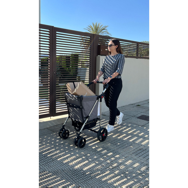 Wózek na zakupy Basket Tweed 4B Szary - Rolser