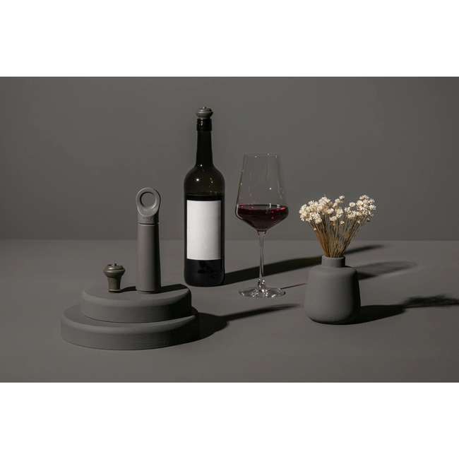 Pompka próżniowa do wina Vacu Vin Wine Saver Loop Graphite z 1 korkiem