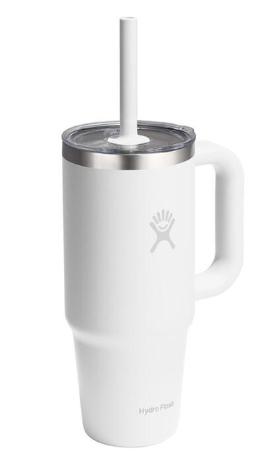 Kubek podróżny Hydro Flask Travel Tumbler 24 oz ze słomką, biały