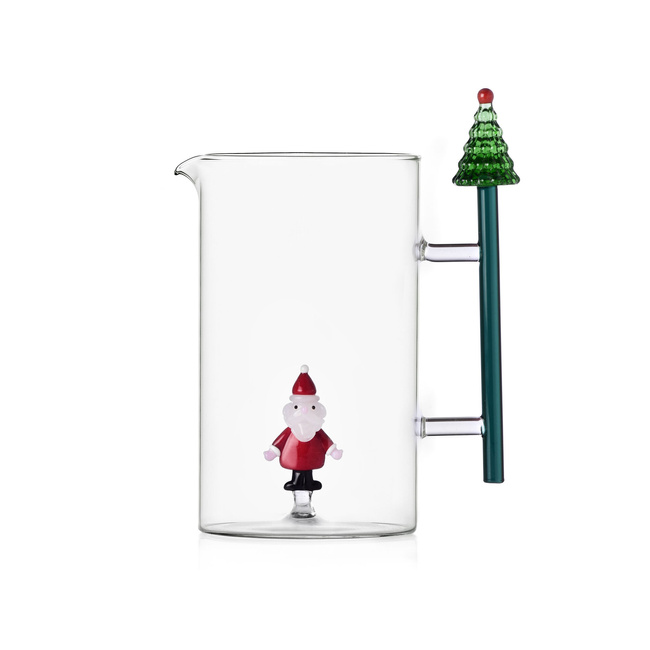 Dzbanek szklany Ichendorf Milano Christmas Tales z Mikołajem i uchwytem choinką, 1,5 l