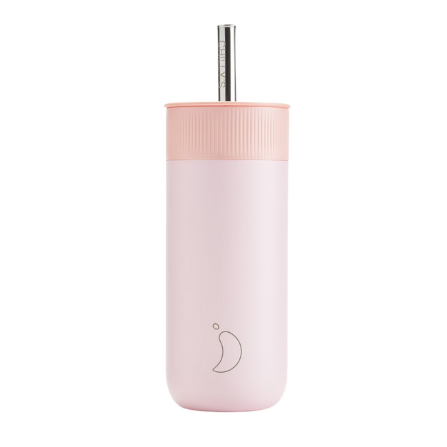 Termiczny kubek 2w1 ze słomką | 500ml | Różowy series 2 - Chillys bottles