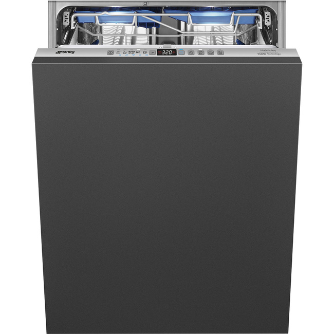 Smeg - Zmywarka do naczyń, 60 cm Universal ST323PT Srebrny (panel sterowania).
