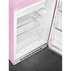 Smeg - Chłodziarko-zamrażarka, pastelowy róż 50's style Fab10Rpk6 Pastelowy róż (chromowany uchwyt).
