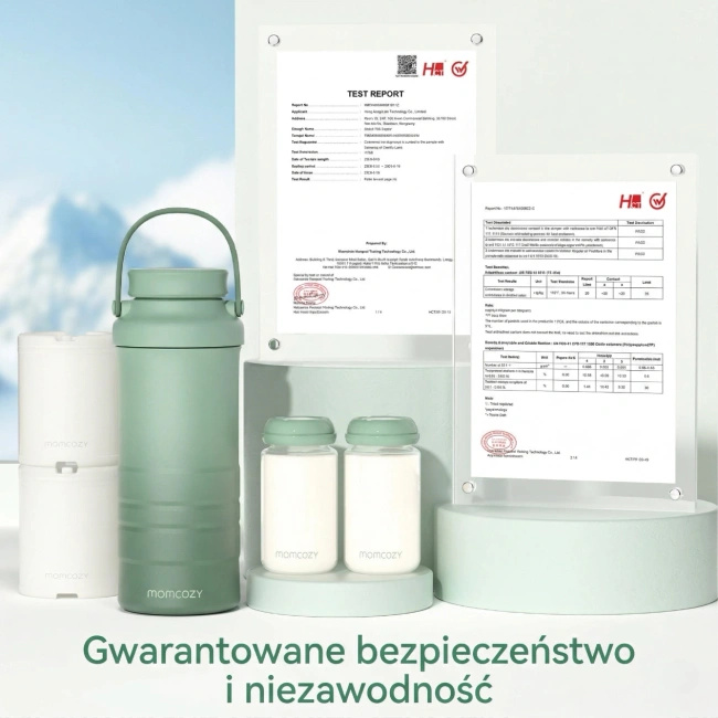 Przenośna chłodziarka do mleka matki Momcozy CM01, 650 ml, zielona