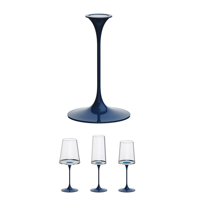 Nóżka do kieliszka Trebonn SplitGlass, niebieska, aluminiowa z magnesem