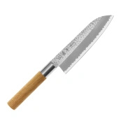 Nóż Santoku Yaxell Classic, stal molibdenowo-wanadowa, rękojeść z dębu, 16,5 cm