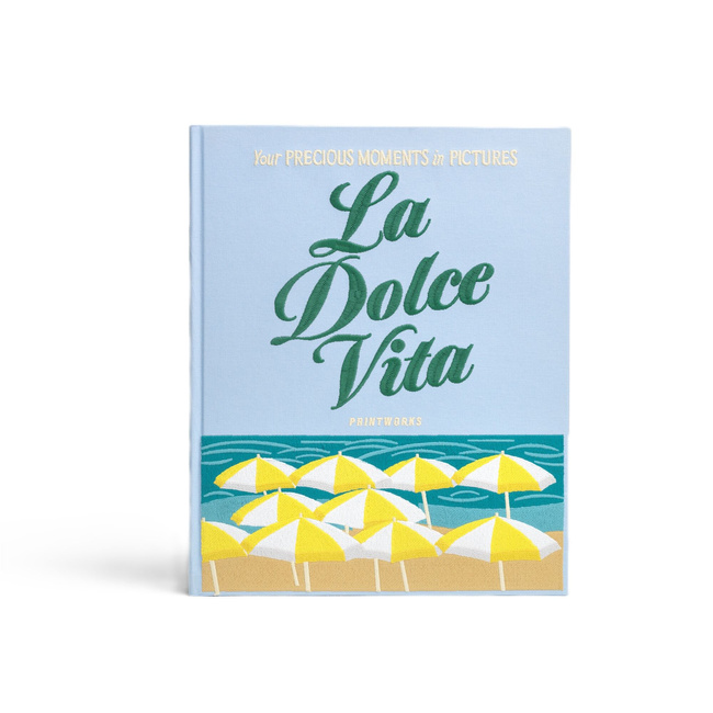 Album na zdjęcia Printworks Dolce Vita, haftowany, niebieski, 60 stron 28 x 21 cm