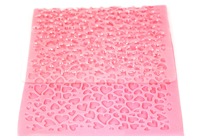 Mata strukturalna do masy cukrowej PME IM195, wzór mini serduszka, 15 x 30,5 cm