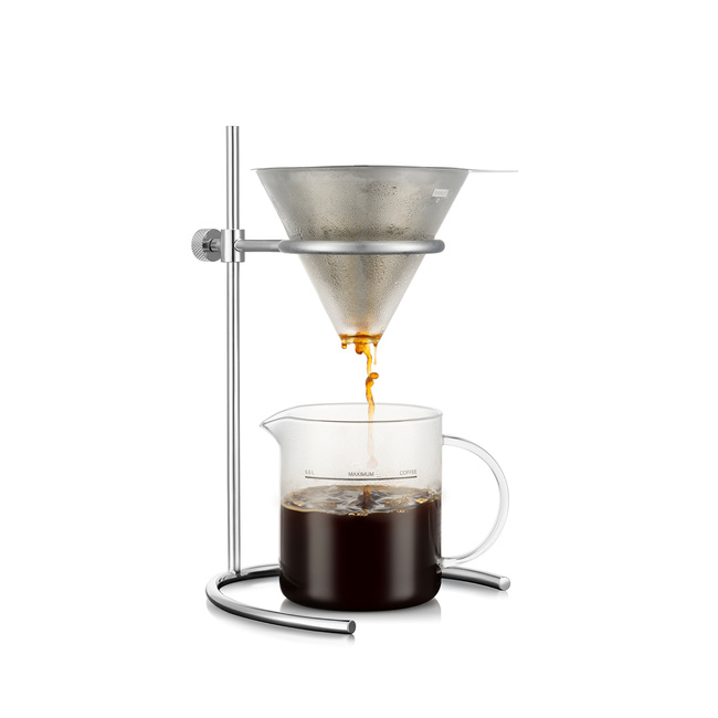 Bodum zaparzacz przelewowy do kawy z filtrem stałym Pour Over 500 ml Chrome