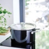 Garnek KitchenAid Steel Core Enamel z pokrywką 24 cm 6 l Onyx Black