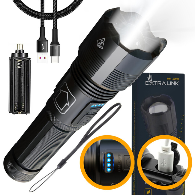 EXTRALINK EFL-1126 Thor Latarka LED 1000lm Mocna i Wytrzymała Oświetlenie Outdoor