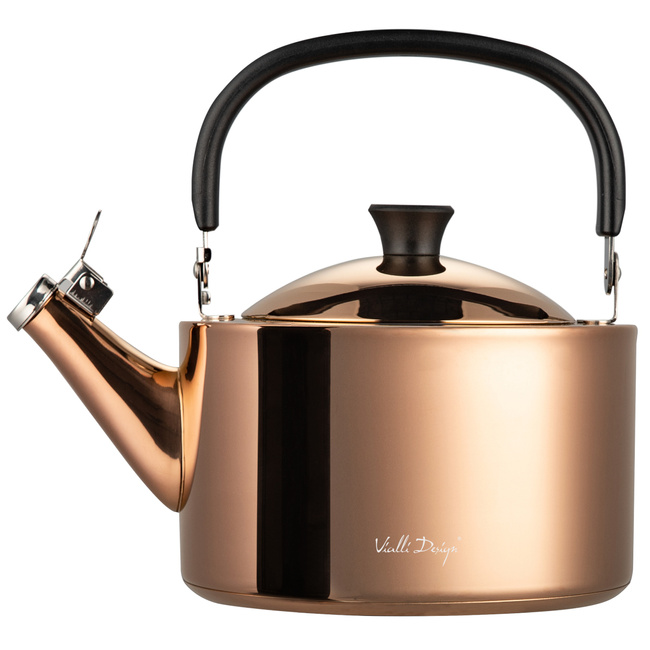 Czajnik 1,5l Z Gwizdkiem Diamante Złoty Rose Gold Polerowany 1258