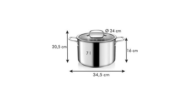 Garnek z pokrywką Optima ø 24 cm, 7,0 l - Tescoma