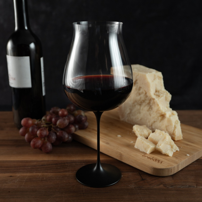 Kieliszki do wina Trebonn SplitGlass Origini Dolomiti, czarne, 680 ml, 2 szt., bez nóżki