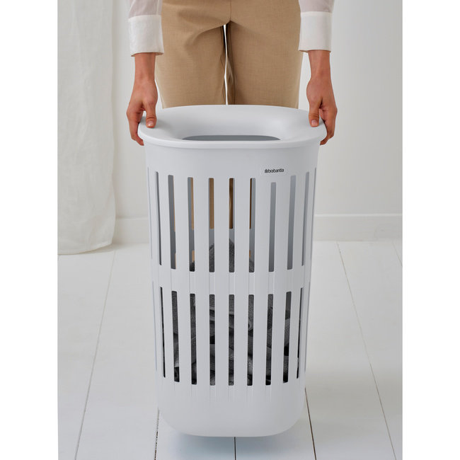 Kosz na pranie Brabantia Collect-It 55 l, biały, z pokrywą Quick-Drop