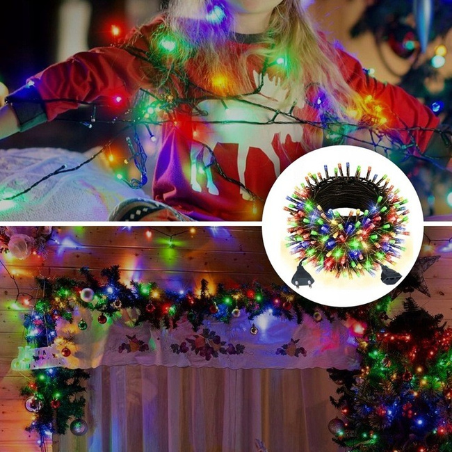 EXTRALINK Lampki choinkowe świąteczne 21,7m 300 LED multikolor do użytku zewnętrznego i wewnętrznego