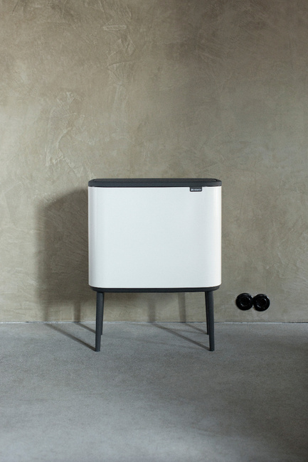 Kosz do segregacji Brabantia Bo Touch Bin 3 x 11 l, biały, trzykomorowy