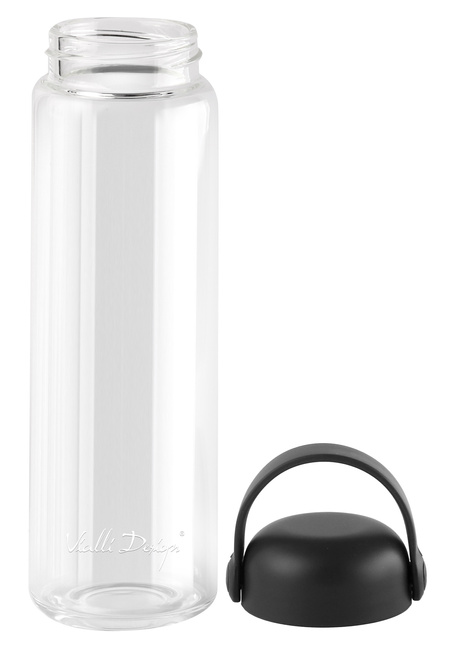Szklana butelka na wodę Fuori 540 ml czarna 30237 - Vialli Design