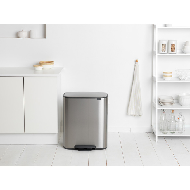 Kosz pedałowy Brabantia Bo Pedal Bin 2 x 30 l, stal matowa FPP