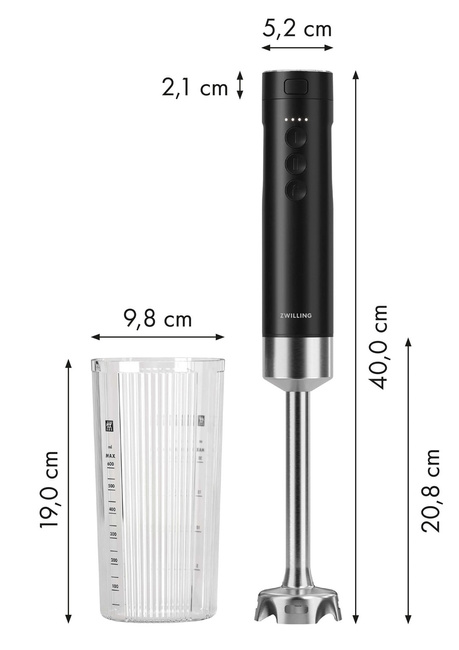 Zwilling Xtend Bezprzewodowy Blender Ręczny (Bez Baterii) Czarny