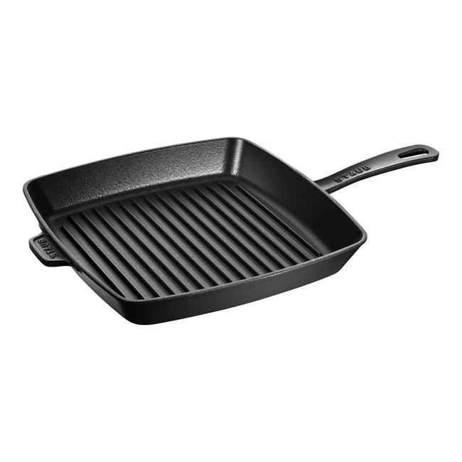 Staub Kwadratowa Żeliwna Patelania Grillowa 30 Cm, Czarny