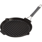 Okrągła patelnia żeliwna grillowa 27 cm, czarny - Staub