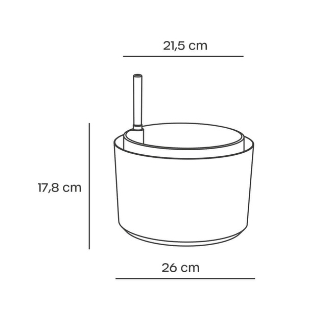 Wiszące donice samonawadniające okrągłe 26 cm Urbalive Berberis, biały